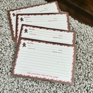 Christmas Holiday Recipe Cards 4 x 6” 40-count (10cards/pkg) Sealed